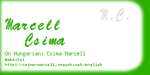 marcell csima business card